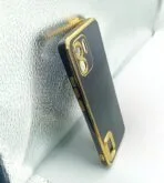 Mi A1 Back Cover 6D Chrome Black Colour Golden Edge - Image 2