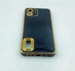 Mi A1 Back Cover 6D Chrome Black Colour Golden Edge - Image 3