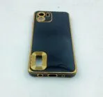 Mi A1 Back Cover 6D Chrome Black Colour Golden Edge - Image 3