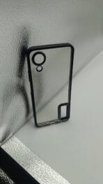 Oppo A17K Back Cover CD Chrome Transparent With Camera Lens Protection Black Edge