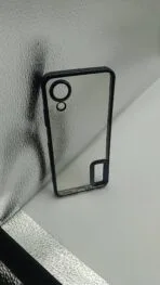 Oppo A17K Back Cover CD Chrome Transparent With Camera Lens Protection Black Edge