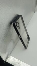 Oppo A17K Back Cover CD Chrome Transparent With Camera Lens Protection Black Edge - Image 2