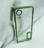 Oppo A17K Back Cover CD Chrome Transparent With Camera Lens Protection Green Edge