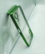 Oppo A17K Back Cover CD Chrome Transparent With Camera Lens Protection Green Edge - Image 2