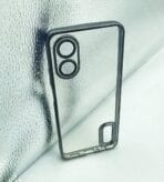 Oppo A17/A17K Back Cover CD Chrome Transparent With Camera Lens Protection Black Edge
