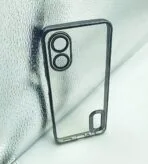 Oppo A17/A17K Back Cover CD Chrome Transparent With Camera Lens Protection Black Edge
