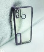 Tecno Spark Go 2021/Spark Go 2020/Spark 6 Air Back Cover CD Chrome Transparent With Camera Lens Protection Black Edge