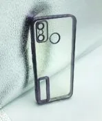 Tecno Spark Go 2021/Spark Go 2020/Spark 6 Air Back Cover CD Chrome Transparent With Camera Lens Protection Black Edge