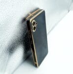 Samsung Galaxy A04 Back Cover 6D Chrome Black Colour Golden Edge - Image 2
