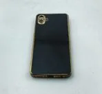 Samsung Galaxy A04 Back Cover 6D Chrome Black Colour Golden Edge - Image 3