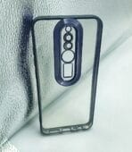Redmi 8A/8A Dual Back Cover CD Chrome Transparent With Camera Lens Protection Black Edge