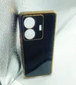Vivo T1 Pro Back Cover 6D Chrome Black Colour Golden Edge