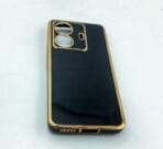 Vivo T1 Pro Back Cover 6D Chrome Black Colour Golden Edge - Image 3