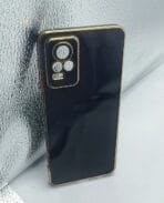 Vivo Y73 2021 Back Cover CD Chrome Transparent With Camera Lens Protection Black Edge