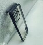 Oppo F19 Pro Back Cover CD Chrome Transparent With Camera Lens Protection Black Edge - Image 2