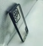 Oppo F19 Pro Back Cover CD Chrome Transparent With Camera Lens Protection Black Edge - Image 2