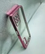Realme 8i/Narzo 50 4G Back Cover CD Chrome Transparent With Camera Lens Protection Pink Edge - Image 2