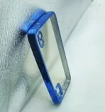 Redmi 7A Back Cover CD Chrome Transparent With Camera Lens Protection Blue Edge - Image 2