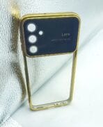 Samsung Galaxy A24 4G Back Cover Transparent With Camera Lens Protection Golden Edge