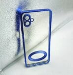 Samsung A04 4G/M13 5G Back Cover CD Chrome Transparent With Camera Lens Protection Blue Edge