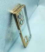 Redmi Note 12 Pro Back Cover CD Chrome Transparent With Camera Lens Protection Golden Edge - Image 2