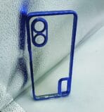 Oppo A17 4G Back Cover CD Chrome Transparent With Camera Lens Protection Blue Edge
