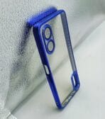 Oppo A17 4G Back Cover CD Chrome Transparent With Camera Lens Protection Blue Edge - Image 2
