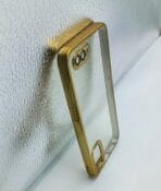 Realme C2/Oppo A1K Back Cover CD Chrome Transparent With Camera Lens Protection Golden Edge - Image 2
