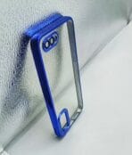 Realme C2/Oppo A1K Back Cover CD Chrome Transparent With Camera Lens Protection Blue Edge - Image 2