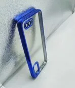 Realme C2/Oppo A1K Back Cover CD Chrome Transparent With Camera Lens Protection Blue Edge - Image 2