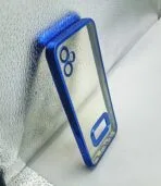 Samsung A04E 4G/M04/F04 4G Back Cover CD Chrome Transparent With Camera Lens Protection Blue Edge - Image 2