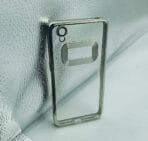 Oppo A37 Back Cover CD Chrome Transparent With Camera Lens Protection Silver Edge