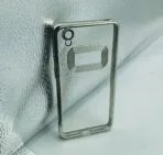 Oppo A37 Back Cover CD Chrome Transparent With Camera Lens Protection Silver Edge