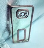 XM POCO X3/X3 PRO/X3 NFC Back Cover CD Chrome Transparent With Camera Lens Protection Pink Edge