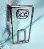 XM POCO X3/X3 PRO/X3 NFC Back Cover CD Chrome Transparent With Camera Lens Protection Pink Edge