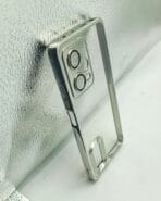 Redmi Note 12 Pro Back Cover CD Chrome Transparent With Camera Lens Protection Silver Edge - Image 2