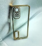 Redmi Note 11/11s 4G Back Cover CD Chrome Transparent With Camera Lens Protection Golden Edge