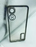 Oppo A58 5G/A78 5G/A58X5G back cover CD Chrome transparent with camera lens protection Black edge
