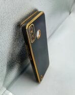 Tecno Spark Go 2020 Back Cover 6D Chrome Black Colour Golden Edge - Image 2