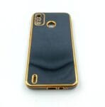 Tecno Spark Go 2020 Back Cover 6D Chrome Black Colour Golden Edge - Image 3