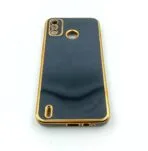Tecno Spark Go 2020 Back Cover 6D Chrome Black Colour Golden Edge - Image 3