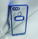 Oppo A5S/A7/A12/A11K Back Cover CD Chrome Transparent With Camera Lens Protection Blue Edge