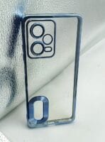 Redmi Note 12 Pro Back Cover CD Chrome Transparent With Camera Lens Protection Blue Edge