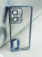 Redmi Note 12 Pro Back Cover CD Chrome Transparent With Camera Lens Protection Blue Edge