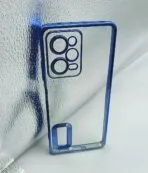 Redmi Note 12 Pro 5G/Poco X5 Pro 5G Back Cover CD Chrome Transparent With Camera Lens Protection Blue Edge