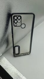 Infinix HOT 10S/10T Back Cover CD Chrome Transparent With Camera Lens Protection Black Edge