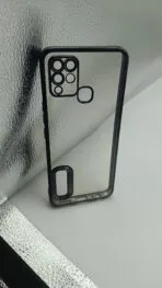 Infinix HOT 10S/10T Back Cover CD Chrome Transparent With Camera Lens Protection Black Edge