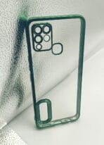 Infinix HOT 10S/HOT 10T Back Cover CD Chrome Transparent With Camera Lens Protection Green Edge
