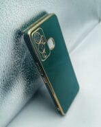 Infinix HOT 12 Play Back Cover 6D Chrome Green Colour Golden Edge - Image 2