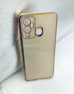 Infinix HOT 12 Play Back Cover 6D Chrome Golden Edge